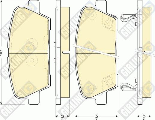 Girling 6134999 - Bremžu uzliku kompl., Disku bremzes www.autospares.lv