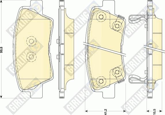 Girling 6134949 - Тормозные колодки, дисковые, комплект www.autospares.lv