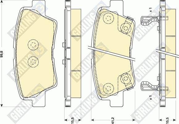 Girling 6134959 - Bremžu uzliku kompl., Disku bremzes autospares.lv