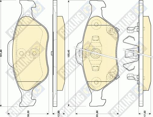 Girling 6134579 - Тормозные колодки, дисковые, комплект www.autospares.lv