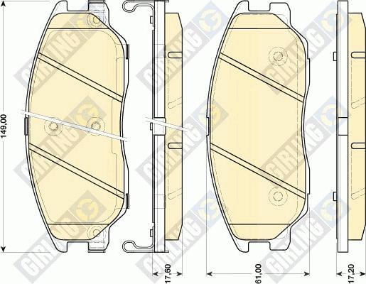 Girling 6134659 - Brake Pad Set, disc brake www.autospares.lv