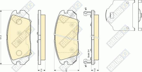 Girling 6134099 - Bremžu uzliku kompl., Disku bremzes www.autospares.lv