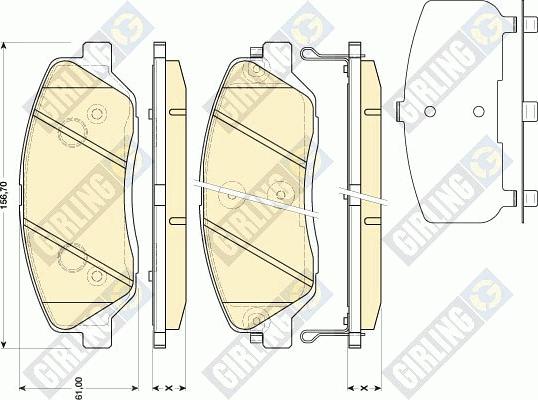 Girling 6134189 - Bremžu uzliku kompl., Disku bremzes autospares.lv