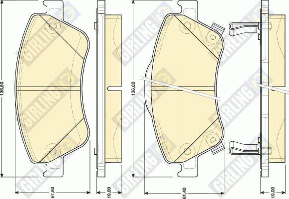 Girling 6134814 - Brake Pad Set, disc brake www.autospares.lv