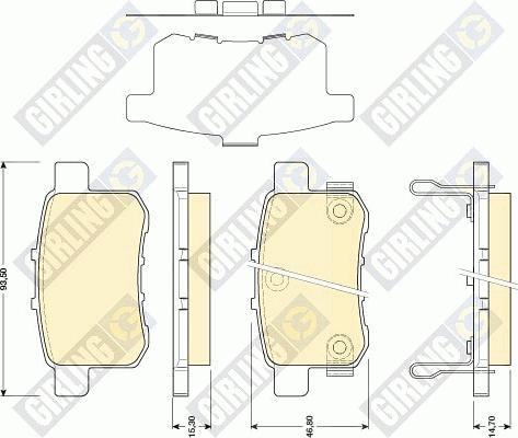 Girling 6134829 - Bremžu uzliku kompl., Disku bremzes www.autospares.lv