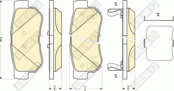 Girling 6134329 - Brake Pad Set, disc brake www.autospares.lv