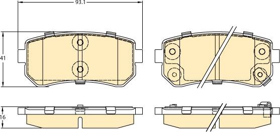 Girling 6134219 - Тормозные колодки, дисковые, комплект www.autospares.lv