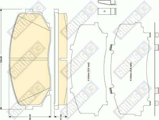 Girling 6134719 - Brake Pad Set, disc brake www.autospares.lv