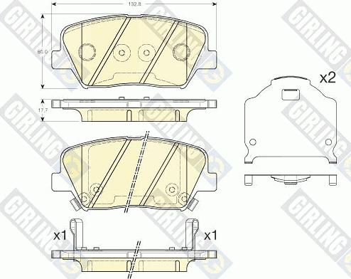 Girling 6135495 - Тормозные колодки, дисковые, комплект www.autospares.lv