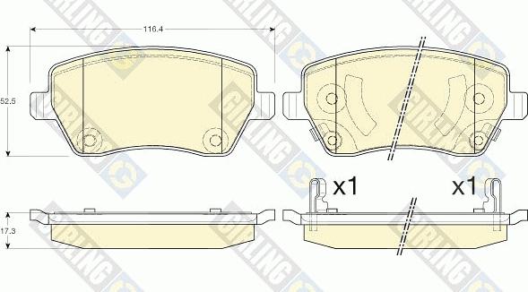 Girling 6135461 - Bremžu uzliku kompl., Disku bremzes autospares.lv