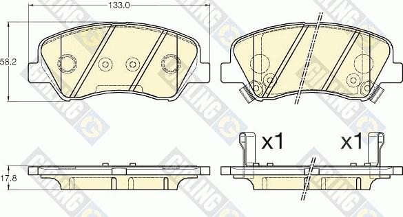 Girling 6135485 - Тормозные колодки, дисковые, комплект www.autospares.lv