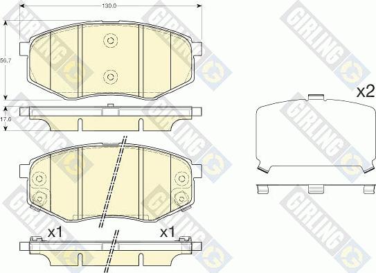 Girling 6135535 - Тормозные колодки, дисковые, комплект www.autospares.lv