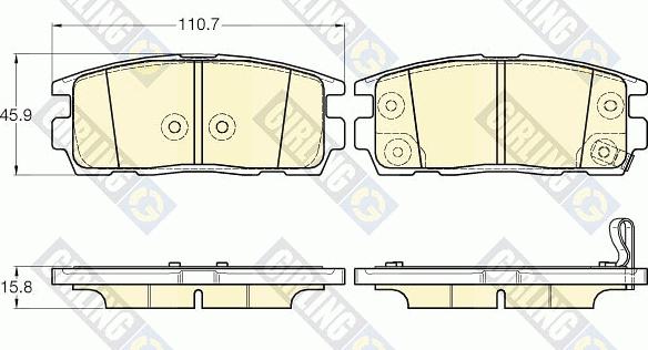 Girling 6135665 - Bremžu uzliku kompl., Disku bremzes www.autospares.lv