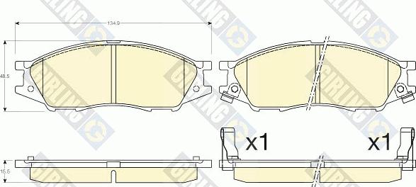 Girling 6135636 - Тормозные колодки, дисковые, комплект www.autospares.lv