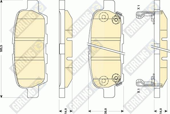 Girling 6135079 - Bremžu uzliku kompl., Disku bremzes www.autospares.lv