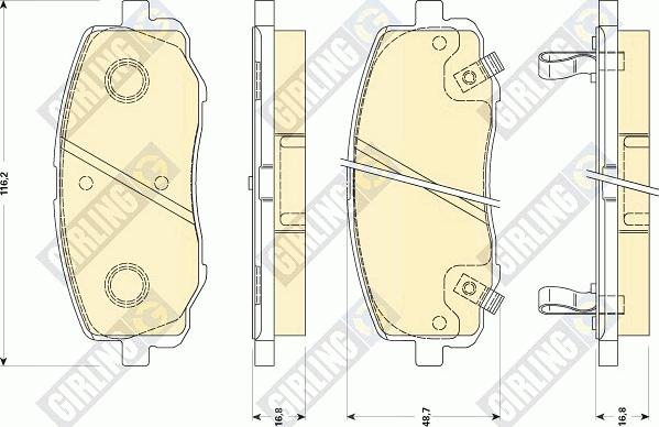 Girling 6135109 - Тормозные колодки, дисковые, комплект www.autospares.lv