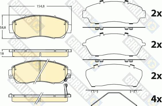 Girling 6135816 - Brake Pad Set, disc brake www.autospares.lv