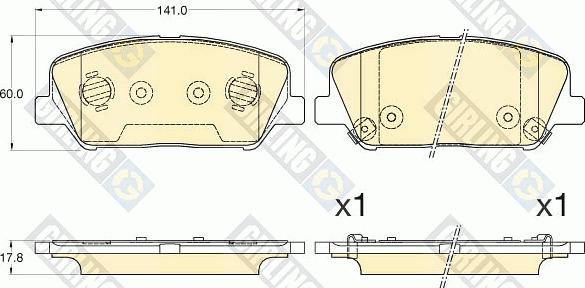 Girling 6135826 - Тормозные колодки, дисковые, комплект www.autospares.lv