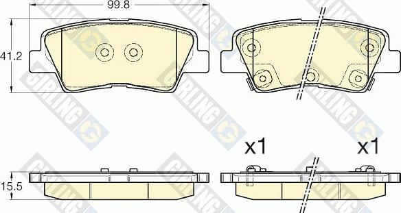 Girling 6135375 - Тормозные колодки, дисковые, комплект www.autospares.lv