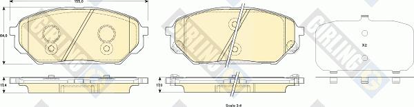 Girling 6135279 - Bremžu uzliku kompl., Disku bremzes www.autospares.lv