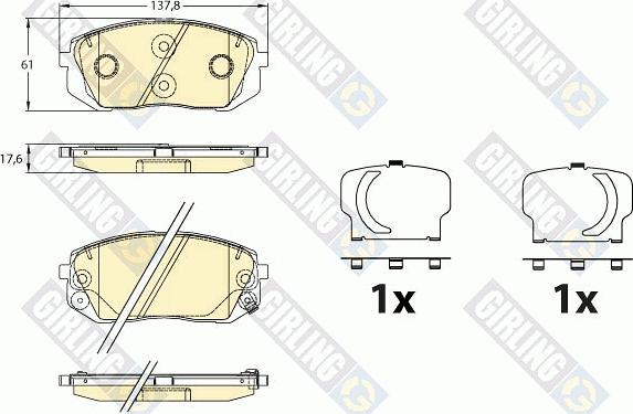 Girling 6136426 - Тормозные колодки, дисковые, комплект www.autospares.lv