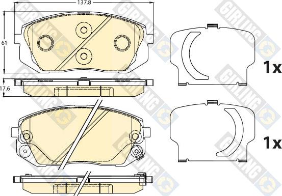 Girling 6136476 - Bremžu uzliku kompl., Disku bremzes autospares.lv