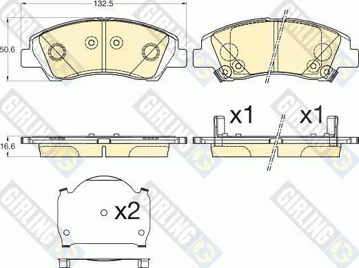 Girling 6136186 - Bremžu uzliku kompl., Disku bremzes www.autospares.lv