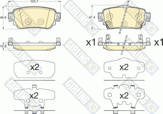 Girling 6136171 - Тормозные колодки, дисковые, комплект www.autospares.lv