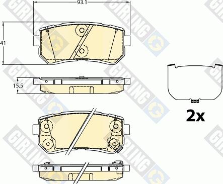 Girling 6136366 - Bremžu uzliku kompl., Disku bremzes www.autospares.lv