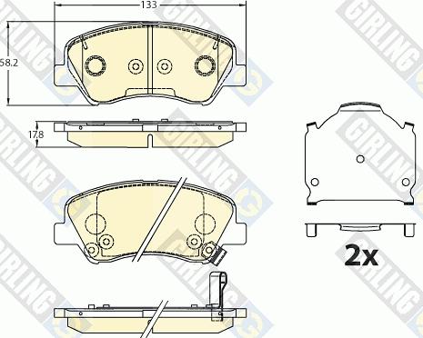 Girling 6136306 - Тормозные колодки, дисковые, комплект www.autospares.lv