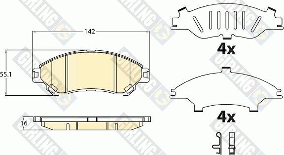 Girling 6136336 - Brake Pad Set, disc brake www.autospares.lv