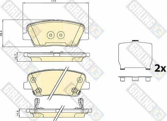 Girling 6136247 - Bremžu uzliku kompl., Disku bremzes www.autospares.lv