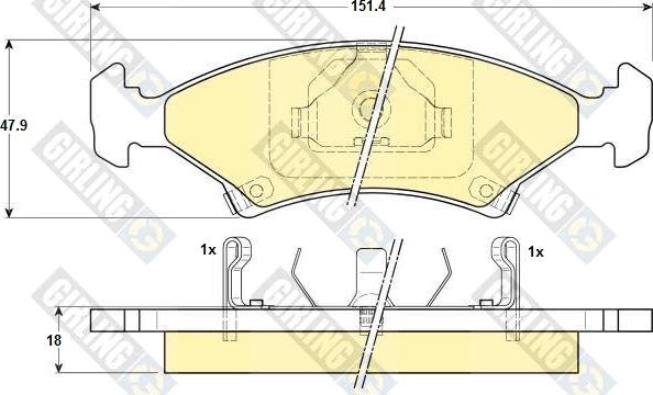 Girling 6130962 - Bremžu uzliku kompl., Disku bremzes autospares.lv