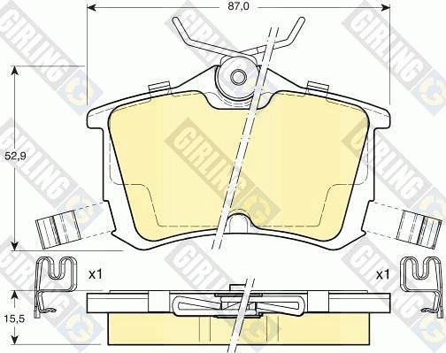 Girling 6131901 - Bremžu uzliku kompl., Disku bremzes www.autospares.lv