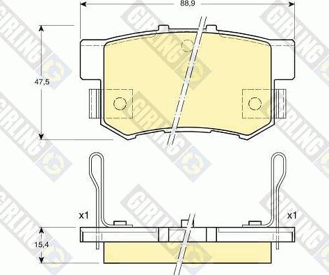 Girling 6131919 - Bremžu uzliku kompl., Disku bremzes www.autospares.lv