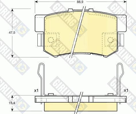 Girling 6131549 - Brake Pad Set, disc brake www.autospares.lv