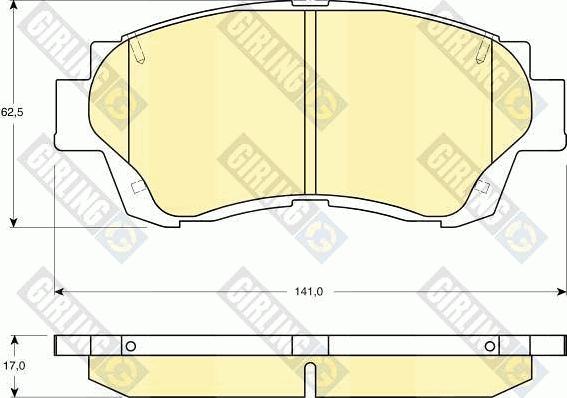 Girling 6131559 - Тормозные колодки, дисковые, комплект www.autospares.lv