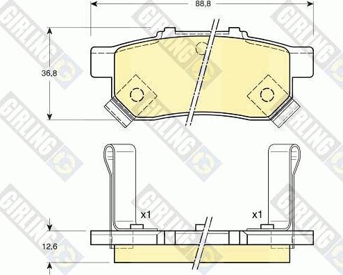 Girling 6131609 - Bremžu uzliku kompl., Disku bremzes autospares.lv