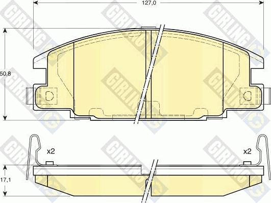 Girling 6131619 - Тормозные колодки, дисковые, комплект www.autospares.lv