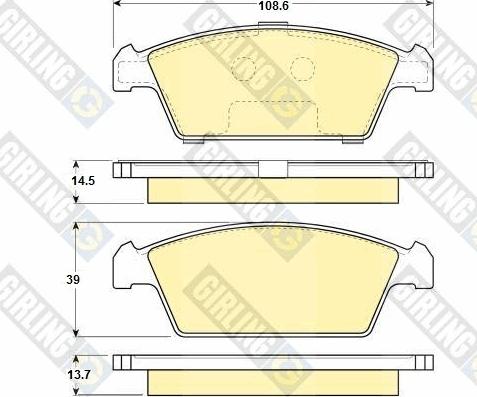 Girling 6131089 - Bremžu uzliku kompl., Disku bremzes autospares.lv