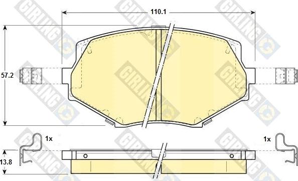 Girling 6131039 - Тормозные колодки, дисковые, комплект www.autospares.lv