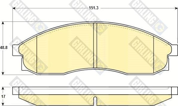 Girling 6131079 - Тормозные колодки, дисковые, комплект www.autospares.lv