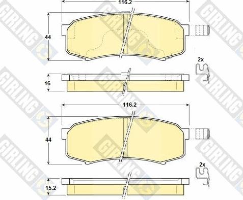 Girling 6131109 - Bremžu uzliku kompl., Disku bremzes www.autospares.lv