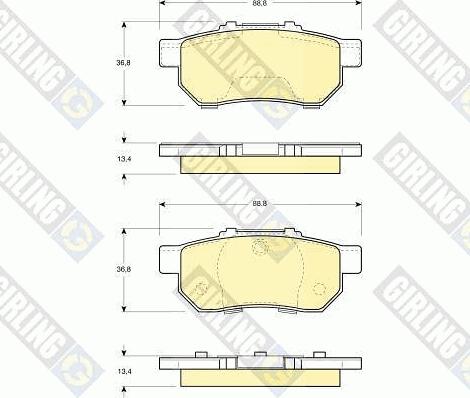 Girling 6131139 - Bremžu uzliku kompl., Disku bremzes autospares.lv