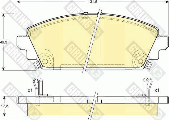 Girling 6131891 - Bremžu uzliku kompl., Disku bremzes www.autospares.lv