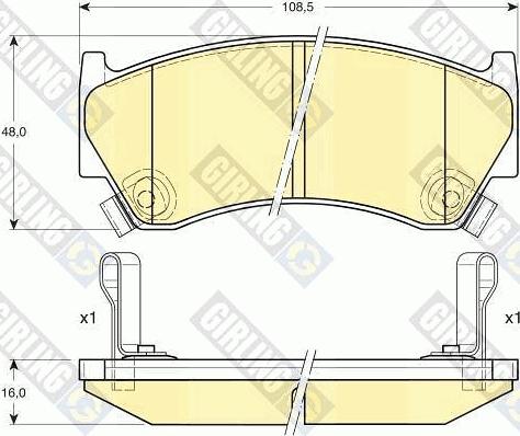 Girling 6131809 - Тормозные колодки, дисковые, комплект www.autospares.lv