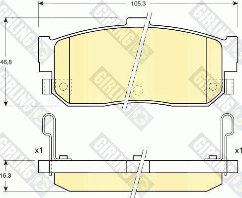 Girling 6131819 - Bremžu uzliku kompl., Disku bremzes www.autospares.lv