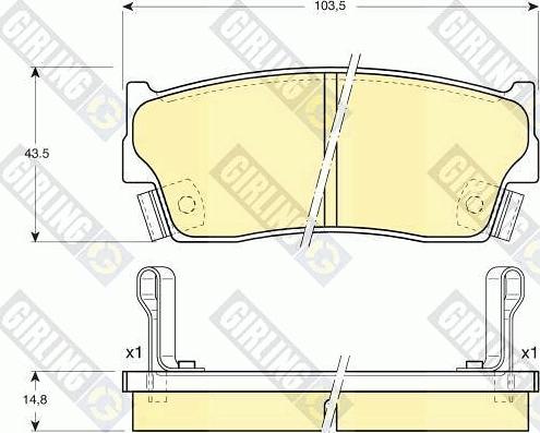 Girling 6131839 - Тормозные колодки, дисковые, комплект www.autospares.lv