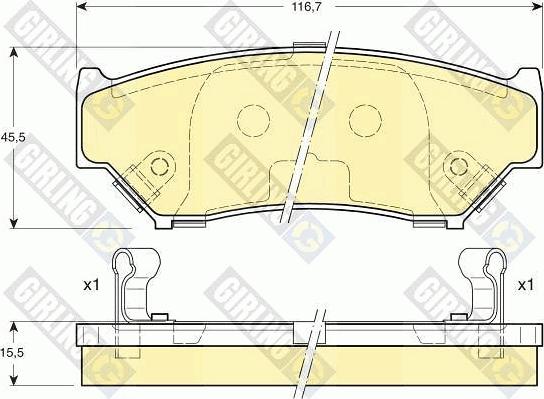 Girling 6131829 - Тормозные колодки, дисковые, комплект www.autospares.lv