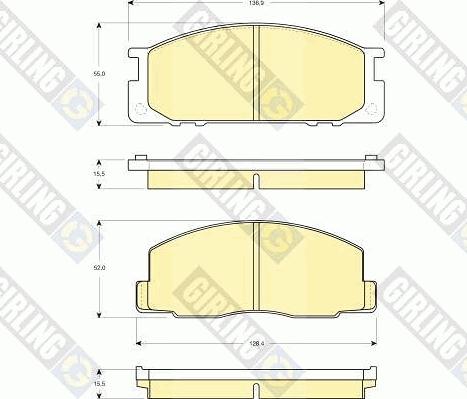 Girling 6131309 - Brake Pad Set, disc brake www.autospares.lv